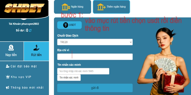 Điền thông tin chuẩn xác để rút tiền USDT Điền thông tin chuẩn xác để rút tiền USDT