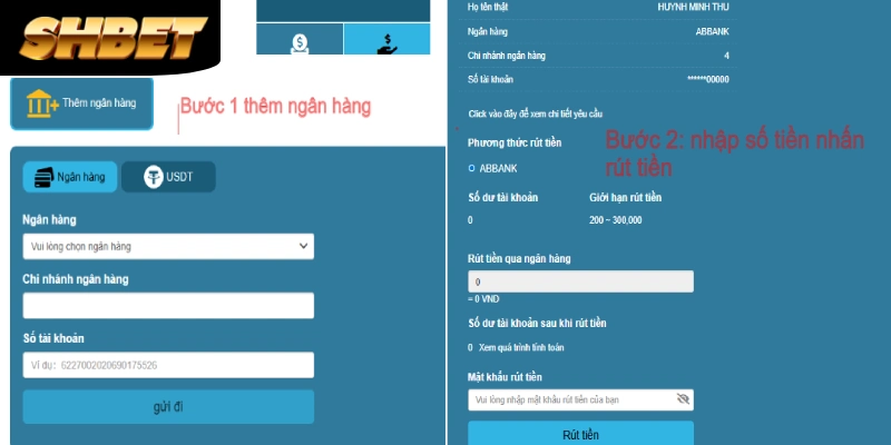 Nhập thông tin theo hướng dẫn để rút tiền SHBET thuận lợi Nhập thông tin theo hướng dẫn để rút tiền SHBET thuận lợi